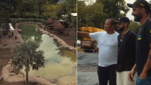 Neymar ainda não apresentou licença, e obra de lago permanece embargada, apesar de inauguração